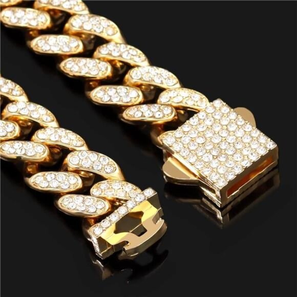 NEW Iced Out Gold Chain Necklaces - Picture 3 of 5